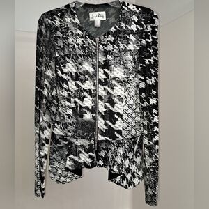 Joseph Ribkoff Monochrome Houndstooth Pattern Blazer